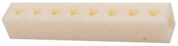 Made in USA - 1/2" Inlet, 3/8" Outlet Manifold - 8-3/4" Long x 1-1/2" Wide x 1-1/2" High, 0.2" Mount Hole, 2 Inlet Ports, 8 Outlet Ports - USA Tool & Supply