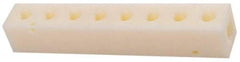 Made in USA - 1/2" Inlet, 3/8" Outlet Manifold - 8-3/4" Long x 1-1/2" Wide x 1-1/2" High, 0.2" Mount Hole, 2 Inlet Ports, 8 Outlet Ports - USA Tool & Supply