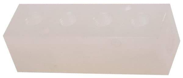 Made in USA - 1/2" Inlet, 3/8" Outlet Manifold - 4-3/4" Long x 1-1/2" Wide x 1-1/2" High, 0.2" Mount Hole, 2 Inlet Ports, 4 Outlet Ports - USA Tool & Supply
