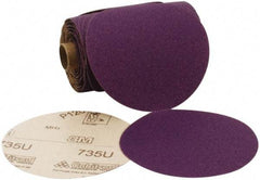 3M - 5" Diam, 180 Grit Ceramic Adhesive PSA Disc - Very Fine Grade, Purple, C Weighted Backing, Flexible, 12,000 Max RPM, Use with Random Orbital Sanders - USA Tool & Supply