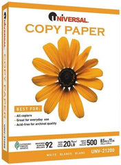 UNIVERSAL - 8-1/2" x 11" White Copy Paper - Use with Laser Printers, Copiers, Plain Paper Fax Machines - USA Tool & Supply