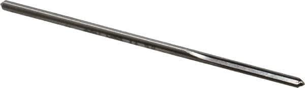 Made in USA - 1/8" Cobalt 4 Flute Chucking Reamer - Straight Flute, 0.119" Straight Shank, 7/8" Flute Length, 3-1/2" OAL - USA Tool & Supply