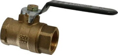 Legend Valve - 3/4" Pipe, Full Port, Brass Full Port Ball Valve - Bi-Directional, FNPT x FNPT Ends, Quarter Turn Handle, 600 WOG, 150 WSP - USA Tool & Supply