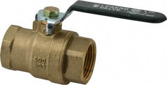 Legend Valve - 1" Pipe, Full Port, Brass Full Port Ball Valve - Bi-Directional, FNPT x FNPT Ends, Quarter Turn Handle, 600 WOG, 150 WSP - USA Tool & Supply