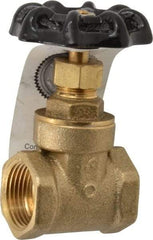 Legend Valve - 3/4" Pipe, Class 200, FNPT x FNPT Brass Solid Wedge Gate Valve - 200 WOG, 1 WSP, Bolted Bonnet, For Use with Potable Water Applications - USA Tool & Supply