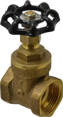 Legend Valve - 1" Pipe, Class 200, FNPT x FNPT Brass Solid Wedge Gate Valve - 200 WOG, 1 WSP, Bolted Bonnet, For Use with Potable Water Applications - USA Tool & Supply