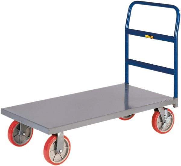 Little Giant - 3,600 Lb Capacity Steel Platform Truck - Steel Deck, 24" OAW, 36" Platform Length, Polyurethane Casters - USA Tool & Supply