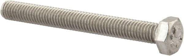 Value Collection - M5x0.80mm Metric Coarse, 45mm Length Under Head Hex Head Cap Screw - Fully Threaded, Grade 18-8 & Austenitic A2 Stainless Steel, Uncoated, 8mm Hex - USA Tool & Supply