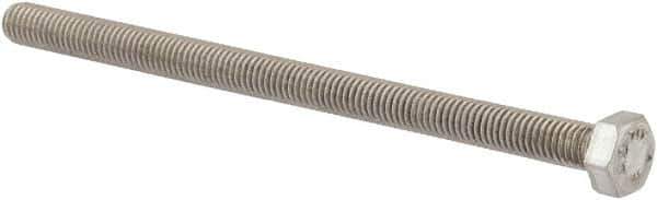 Value Collection - M5x0.80mm Metric Coarse, 80mm Length Under Head Hex Head Cap Screw - Fully Threaded, Grade 18-8 & Austenitic A2 Stainless Steel, Uncoated, 8mm Hex - USA Tool & Supply