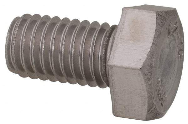 Value Collection - M8x1.25mm Metric Coarse, 14mm Length Under Head Hex Head Cap Screw - Fully Threaded, Grade 18-8 & Austenitic A2 Stainless Steel, Uncoated, 13mm Hex - USA Tool & Supply