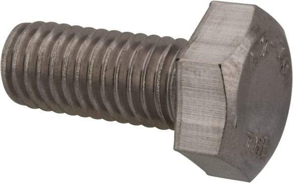 Value Collection - M8x1.25mm Metric Coarse, 18mm Length Under Head Hex Head Cap Screw - Fully Threaded, Grade 18-8 & Austenitic A2 Stainless Steel, Uncoated, 13mm Hex - USA Tool & Supply
