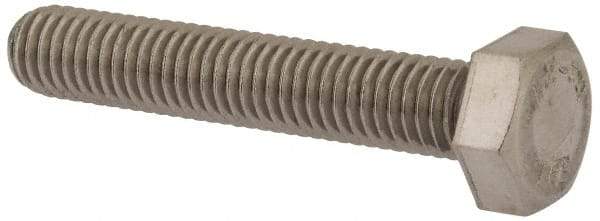 Value Collection - M8x1.25mm Metric Coarse, 45mm Length Under Head Hex Head Cap Screw - Fully Threaded, Grade 18-8 & Austenitic A2 Stainless Steel, Uncoated, 13mm Hex - USA Tool & Supply