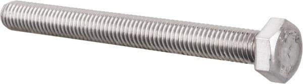 Value Collection - M8x1.25mm Metric Coarse, 80mm Length Under Head Hex Head Cap Screw - Fully Threaded, Grade 18-8 & Austenitic A2 Stainless Steel, Uncoated, 13mm Hex - USA Tool & Supply