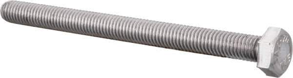 Value Collection - M8x1.25mm Metric Coarse, 100mm Length Under Head Hex Head Cap Screw - Fully Threaded, Grade 18-8 & Austenitic A2 Stainless Steel, Uncoated, 13mm Hex - USA Tool & Supply