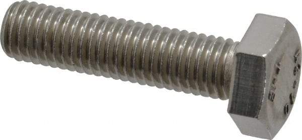 Value Collection - M10x1.50mm Metric Coarse, 40mm Length Under Head Hex Head Cap Screw - Fully Threaded, Grade 18-8 & Austenitic A2 Stainless Steel, Uncoated, 17mm Hex - USA Tool & Supply