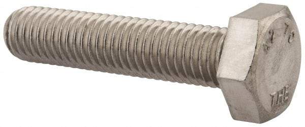 Value Collection - M10x1.50mm Metric Coarse, 45mm Length Under Head Hex Head Cap Screw - Fully Threaded, Grade 18-8 & Austenitic A2 Stainless Steel, Uncoated, 17mm Hex - USA Tool & Supply