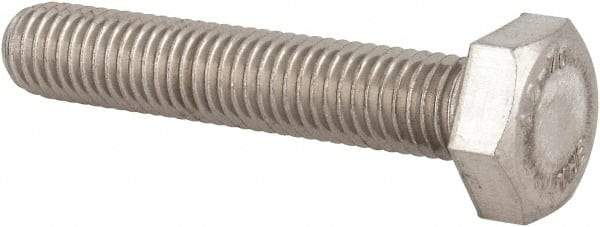 Value Collection - M10x1.50mm Metric Coarse, 55mm Length Under Head Hex Head Cap Screw - Fully Threaded, Grade 18-8 & Austenitic A2 Stainless Steel, Uncoated, 17mm Hex - USA Tool & Supply