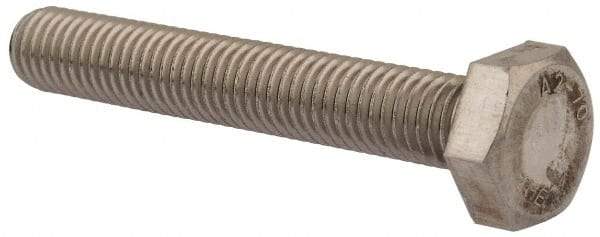 Value Collection - M10x1.50mm Metric Coarse, 65mm Length Under Head Hex Head Cap Screw - Fully Threaded, Grade 18-8 & Austenitic A2 Stainless Steel, Uncoated, 17mm Hex - USA Tool & Supply