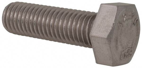 Value Collection - M12x1.75mm Metric Coarse, 40mm Length Under Head Hex Head Cap Screw - Fully Threaded, Grade 18-8 & Austenitic A2 Stainless Steel, Uncoated, 19mm Hex - USA Tool & Supply