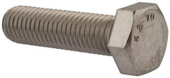 Value Collection - M12x1.75mm Metric Coarse, 45mm Length Under Head Hex Head Cap Screw - Fully Threaded, Grade 18-8 & Austenitic A2 Stainless Steel, Uncoated, 19mm Hex - USA Tool & Supply