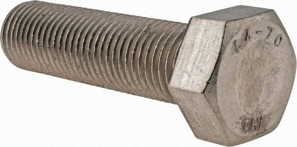 Value Collection - M22x2.50mm Metric Coarse, 80mm Length Under Head Hex Head Cap Screw - Fully Threaded, Grade 18-8 & Austenitic A2 Stainless Steel, Uncoated, 34mm Hex - USA Tool & Supply