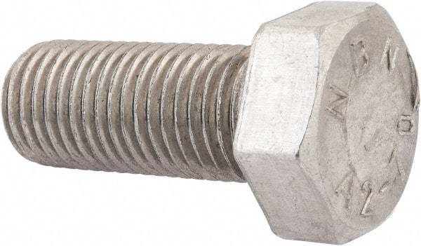 Value Collection - M30x3.50mm Metric Fine, 70mm Length Under Head Hex Head Cap Screw - Fully Threaded, Grade 18-8 & Austenitic A2 Stainless Steel, Uncoated, 46mm Hex - USA Tool & Supply