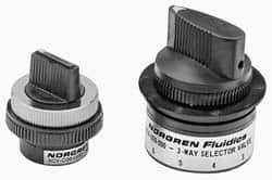 Norgren - 10-32 UNF Selector Valve - 2-Way, 10 Position, 0.03 CV Rate & Rotary Switch Detented - USA Tool & Supply