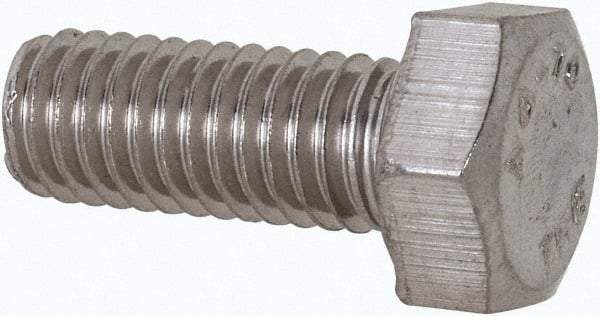 Value Collection - M5x0.80mm Metric Coarse, 12mm Length Under Head Hex Head Cap Screw - Fully Threaded, Grade 316 & Austenitic A4 Stainless Steel, Uncoated, 8mm Hex - USA Tool & Supply