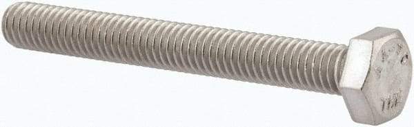 Value Collection - M6x1.00mm Metric Coarse, 50mm Length Under Head Hex Head Cap Screw - Fully Threaded, Grade 316 & Austenitic A4 Stainless Steel, Uncoated, 10mm Hex - USA Tool & Supply