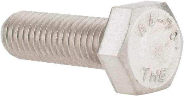 Value Collection - M8x1.25mm Metric Coarse, 25mm Length Under Head Hex Head Cap Screw - Fully Threaded, Grade 316 & Austenitic A4 Stainless Steel, Uncoated, 13mm Hex - USA Tool & Supply