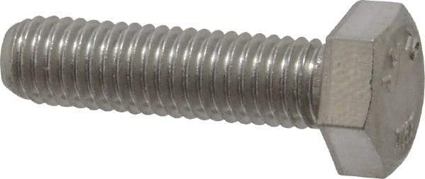 Value Collection - M8x1.25mm Metric Coarse, 30mm Length Under Head Hex Head Cap Screw - Fully Threaded, Grade 316 & Austenitic A4 Stainless Steel, Uncoated, 13mm Hex - USA Tool & Supply