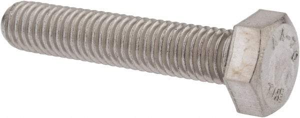 Value Collection - M8x1.25mm Metric Coarse, 40mm Length Under Head Hex Head Cap Screw - Fully Threaded, Grade 316 & Austenitic A4 Stainless Steel, Uncoated, 13mm Hex - USA Tool & Supply