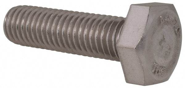 Value Collection - M10x1.50mm Metric Coarse, 35mm Length Under Head Hex Head Cap Screw - Fully Threaded, Grade 316 & Austenitic A4 Stainless Steel, Uncoated, 17mm Hex - USA Tool & Supply