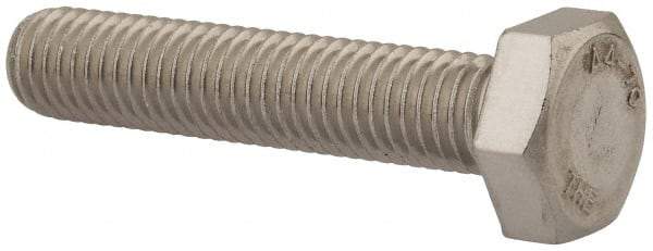 Value Collection - M10x1.50mm Metric Coarse, 50mm Length Under Head Hex Head Cap Screw - Fully Threaded, Grade 316 & Austenitic A4 Stainless Steel, Uncoated, 17mm Hex - USA Tool & Supply