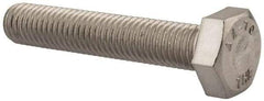 Value Collection - M10x1.50mm Metric Coarse, 55mm Length Under Head Hex Head Cap Screw - Fully Threaded, Grade 316 & Austenitic A4 Stainless Steel, Uncoated, 17mm Hex - USA Tool & Supply