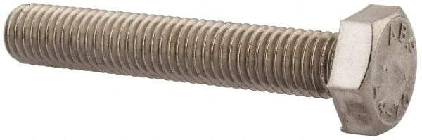 Value Collection - M10x1.50mm Metric Coarse, 60mm Length Under Head Hex Head Cap Screw - Fully Threaded, Grade 316 & Austenitic A4 Stainless Steel, Uncoated, 17mm Hex - USA Tool & Supply
