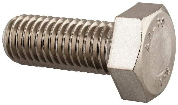 Value Collection - M12x1.75mm Metric Coarse, 30mm Length Under Head Hex Head Cap Screw - Fully Threaded, Grade 316 & Austenitic A4 Stainless Steel, Uncoated, 19mm Hex - USA Tool & Supply