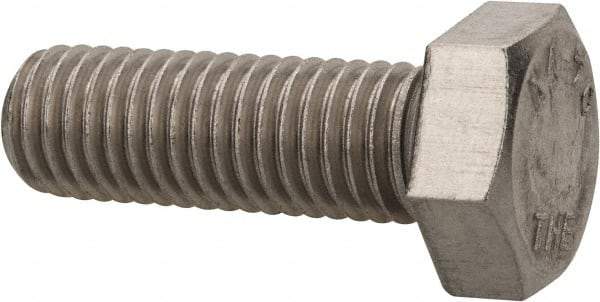 Value Collection - M12x1.75mm Metric Coarse, 35mm Length Under Head Hex Head Cap Screw - Fully Threaded, Grade 316 & Austenitic A4 Stainless Steel, Uncoated, 19mm Hex - USA Tool & Supply