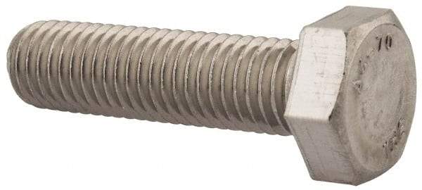 Value Collection - M12x1.75mm Metric Coarse, 45mm Length Under Head Hex Head Cap Screw - Fully Threaded, Grade 316 & Austenitic A4 Stainless Steel, Uncoated, 19mm Hex - USA Tool & Supply