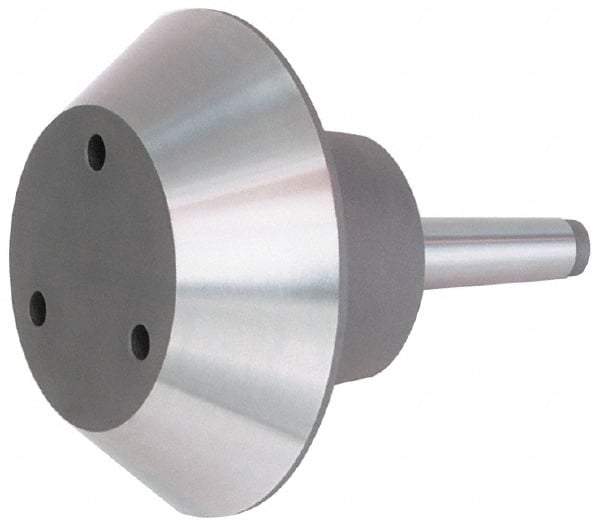 Bison - M8x1.25" Thread, 5MT Taper, Steel Lathe Pipe Head Point Shank - 9.51" OAL, 3,200 Max RPM, Compatible with Live Centers - USA Tool & Supply