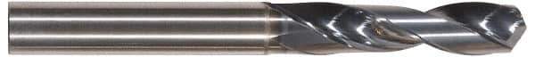 Tungaloy - 3/8" 130° Spiral Flute Solid Carbide Screw Machine Drill Bit - TiAlN Finish, Right Hand Cut, 1.692" Flute Length, 3.503" OAL, Standard Point, Straight Shank - USA Tool & Supply