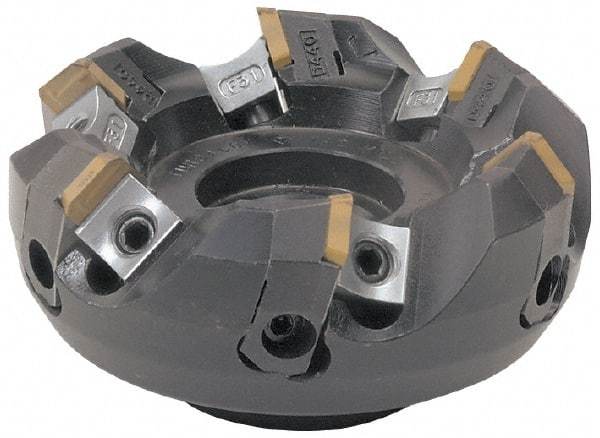 Tungaloy - 3.15" Cut Diam, 1" Arbor Hole, 0.157" Max Depth of Cut, 45° Indexable Chamfer & Angle Face Mill - 6 Inserts, SD..N42Z..N Insert, Right Hand Cut, 6 Flutes, Series TMD - USA Tool & Supply