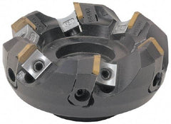 Tungaloy - 6.299" Cut Diam, 2" Arbor Hole, 0.236" Max Depth of Cut, 45° Indexable Chamfer & Angle Face Mill - 8 Inserts, SE.. Insert, Right Hand Cut, Series TGE - USA Tool & Supply