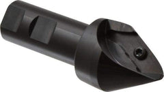 Tungaloy - 30° Lead Angle, 1.575" Max Cut Diam, 1.338" Min Cut Diam, 1" Max Depth of Cut, Indexable Chamfer and Angle End Mill - 1 Insert, XCET Insert Style, 5.119" Overall Length, Straight Shank, 30° Included Angle - USA Tool & Supply