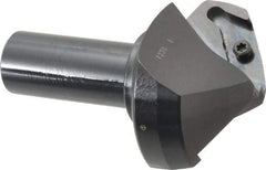 Tungaloy - 60° Lead Angle, 2.834" Max Cut Diam, 2.204" Min Cut Diam, 0.571" Max Depth of Cut, Indexable Chamfer and Angle End Mill - 2 Inserts, XCET Insert Style, 5.119" Overall Length, Straight Shank, 60° Included Angle - USA Tool & Supply