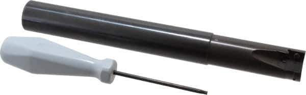 Tungaloy - 1" Cut Diam, 0.452" Max Depth of Cut, 1" Shank Diam, 8-3/4" OAL, Indexable Square Shoulder Centercutting End Mill - XXMU 12 Inserts, Cylindrical Shank, 90° Lead Angle, Series Jetmill Multi X - USA Tool & Supply