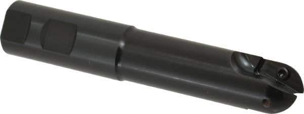 Tungaloy - 1" Cut Diam, 0.827" Max Depth of Cut, 1" Shank Diam, 5.53" OAL, Indexable Ball Nose End Mill - 3-1/4" Head Length, Straight Shank, EBP Toolholder, ZPET 100 Insert - USA Tool & Supply