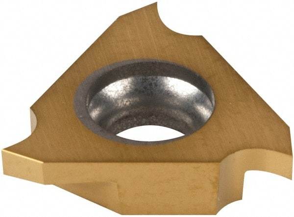 Tungaloy - 3150JTGR F Grade J740, 1.5mm Cutting Width Carbide Grooving Insert - 2.1mm Max Depth of Cut, Right Hand, 0.05mm Corner Radius, TiN Finish - USA Tool & Supply