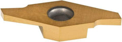 Tungaloy - 150JVGR F Grade J740, 1.5mm Cutting Width Carbide Grooving Insert - 5.5mm Max Depth of Cut, Right Hand, TiN Finish - USA Tool & Supply