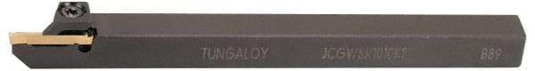 Tungaloy - JCGWS, Right Hand Cut, 0.787" Max Workpc Diam, JCGN 200F Insert, Indexable Cutoff Toolholder - 10mm Max Depth of Cut, 0.472" Shank Width, 0.472" Shank Height, 4.92" OAL - USA Tool & Supply